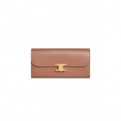 CELINE LARGE WALLET TRIOMPHE IN SHINY CALFSKIN 10E313DPV-18BU (19*10*3cm)